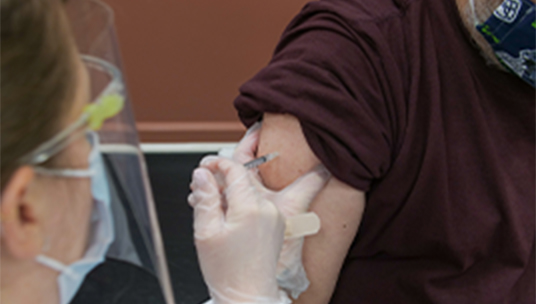 Man getting a medical shot