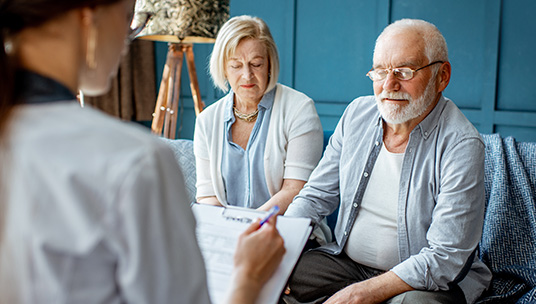 Elderly couple at the doctors office