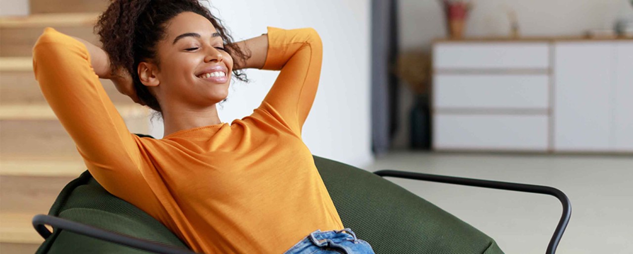 Calm black woman having a rest